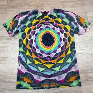 AS Colour Hand Dyed Mandala Tie Dye T-Shirt Multicolor Psychedelic Size M